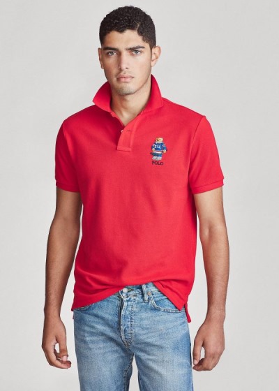 Men's Polo Ralph Lauren Custom Slim Fit Bear Mesh Polos | 827109BDW